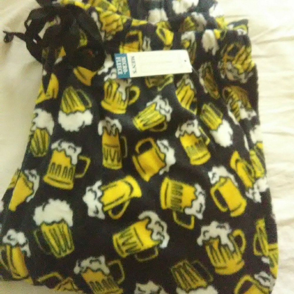 Xlarge Mens beer  pattern fluffy pajamas
